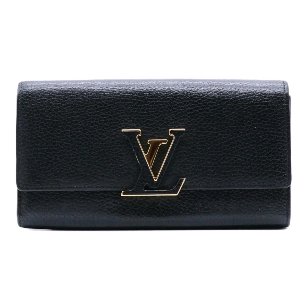 LOUIS VUITTON TAURILLON CAPUCINES BLACK WALLET
